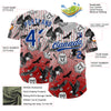 Custom Red Royal-White 3D Pattern Design American Eagle Authentic Baseball Jersey