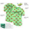 Custom Pea Green Black 3D Pattern Design Food Pizza And Burger Performance T-Shirt