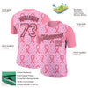 Custom Light Pink Medium Pink-Black 3D Pink Ribbon Breast Cancer Performance T-Shirt