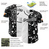 Custom Black White 3D Pattern Design Rave Splash Authentic Baseball Jersey