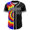 Custom Black White 3D Pattern Design Rave Psychedelic Authentic Baseball Jersey