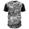 Custom White Black 3D Pattern Design Rave Branch Authentic Baseball Jersey