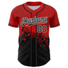 Custom Red Black-White 3D Pattern Design Rave Splatter Authentic Baseball Jersey