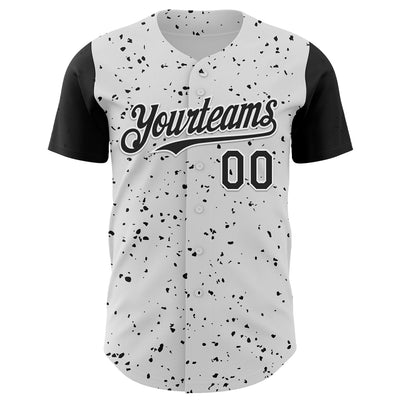 Custom White Black 3D Pattern Design Rave Dark Art Authentic Baseball Jersey