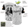 Custom White Black 3D Pattern Design Rave Dark Art Authentic Baseball Jersey