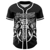 Custom Black White 3D Pattern Design Rave Mastodons Head Authentic Baseball Jersey