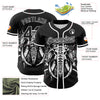 Custom Black White 3D Pattern Design Rave Mastodons Head Authentic Baseball Jersey