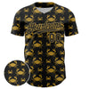 Custom Black Old Gold 3D Pattern Design Animal Crab Fruit Lemon Authentic Baseball Jersey