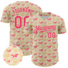 Custom Cream Neon Pink 3D Pattern Design Animal Horse Authentic Baseball Jersey