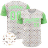 Custom White Pea Green 3D Pattern Design Rodeo Cowboy Authentic Baseball Jersey