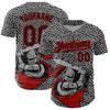 Custom Black Red-White 3D Pattern Design Knight Hero Art Authentic Baseball Jersey