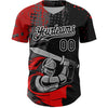 Custom Black Red-White 3D Pattern Design Knight Hero Art Authentic Baseball Jersey