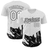 Custom White Black 3D Pattern Design Animal Wolf Authentic Baseball Jersey