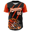 Custom Black White-Orange 3D Pattern Design Football Helmet And Animal Claw Authentic Baseball Jersey