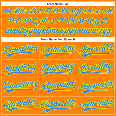 Custom Bay Orange Electric Blue-Light Yellow 3D Pattern Design Champion Trophy Authentic Baseball Jersey