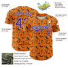 Custom Bay Orange Purple-White 3D Pattern Halloween Authentic Baseball Jersey