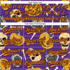 Custom Purple Bay Orange-Black 3D Pattern Halloween Skull Authentic Baseball Jersey