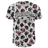 Custom White Black 3D Pattern Halloween Authentic Baseball Jersey