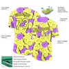 Custom Light Yellow Medium Purple-Black 3D Pattern Design Smile Emoji Performance T-Shirt