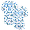 Custom White Powder Blue 3D Pattern Design Butterfly Performance T-Shirt