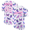 Custom White Pink 3D Pattern Design Butterfly Performance T-Shirt