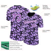 Custom Medium Purple Black-White 3D Pattern Design Butterfly Performance T-Shirt