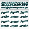 Custom White Black-Teal 3D Pattern Design Vintage Tattoos Authentic Baseball Jersey