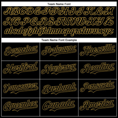 Custom Black Old Gold 3D Pattern Design Vintage Tattoos Authentic Baseball Jersey