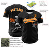 Custom Black Bay Orange-White 3D Halloween Authentic Baseball Jersey