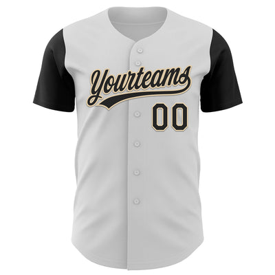 Custom White Black-City Cream 3D Halloween Authentic Baseball Jersey