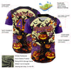 Custom Purple Bay Orange 3D Halloween Authentic Baseball Jersey