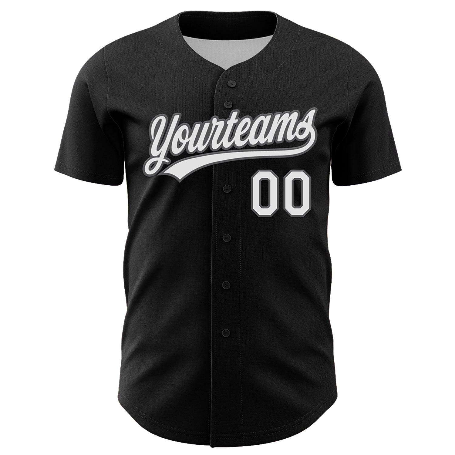 Custom Black White-Steel Gray 3D Halloween Authentic Baseball Jersey