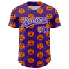 Custom Purple White 3D Halloween Authentic Baseball Jersey