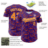 Custom Purple Bay Orange-White 3D Halloween Authentic Baseball Jersey