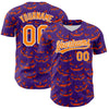 Custom Purple Bay Orange-White 3D Halloween Authentic Baseball Jersey