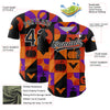 Custom Orange Black-Purple 3D Halloween Authentic Baseball Jersey