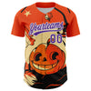 Custom Orange Purple-White 3D Halloween Authentic Baseball Jersey