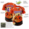 Custom Orange Purple-White 3D Halloween Authentic Baseball Jersey