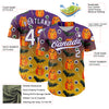 Custom Purple White-Yellow 3D Halloween Authentic Baseball Jersey