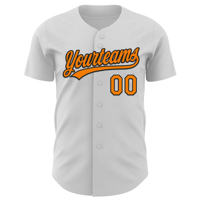 Custom White Bay Orange-Black 3D Halloween Authentic Baseball Jersey