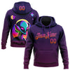 Custom Stitched Purple Deep Pink Orange-Black 3D Halloween Sports Pullover Sweatshirt Hoodie