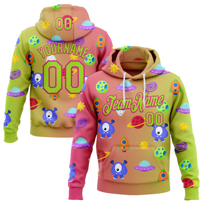 Neon green pink hoodie on sale