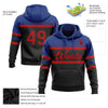 Custom Stitched Black Red-Royal Line Sports Pullover Sweatshirt Hoodie