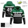 Custom Stitched Black White-Kelly Green Line Sports Pullover Sweatshirt Hoodie