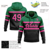 Custom Stitched Black Pink-Kelly Green Line Sports Pullover Sweatshirt Hoodie