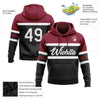 Custom Stitched Black White-Crimson Line Sports Pullover Sweatshirt Hoodie