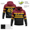 Custom Stitched Black Gold-Crimson Line Sports Pullover Sweatshirt Hoodie