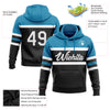 Custom Stitched Black White-Panther Blue Line Sports Pullover Sweatshirt Hoodie