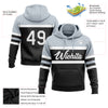 Custom Stitched Black White-Silver Line Sports Pullover Sweatshirt Hoodie