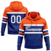 Custom Stitched Royal White-Orange Line Sports Pullover Sweatshirt Hoodie